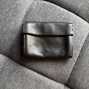COS Black Leather Folded Card Wallet